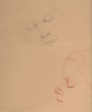 Agata e Cecilia, sanguigna e grafite, 34x24cm, 2012